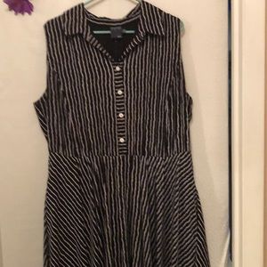 Black and white striped dress
